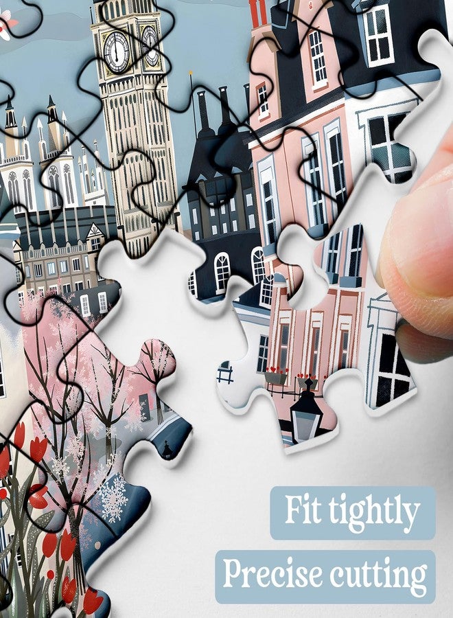 PPuzzling London Spring Puzzles for Adults 1000 Pieces, European Street Landscape Jigsaw Puzzle, Romantic Travel Scene Puzzle - Image 3