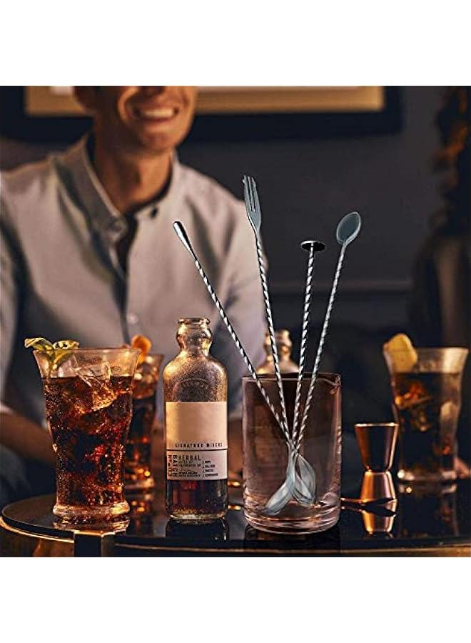 4 Pcs Bar Spoons Cocktail Mixing Spoon 12-Inch Bar Stirring Spoon Stainless Steel Cocktail Stirrer, Long Handle Drink Stirrers Cocktail Spoons - Image 4