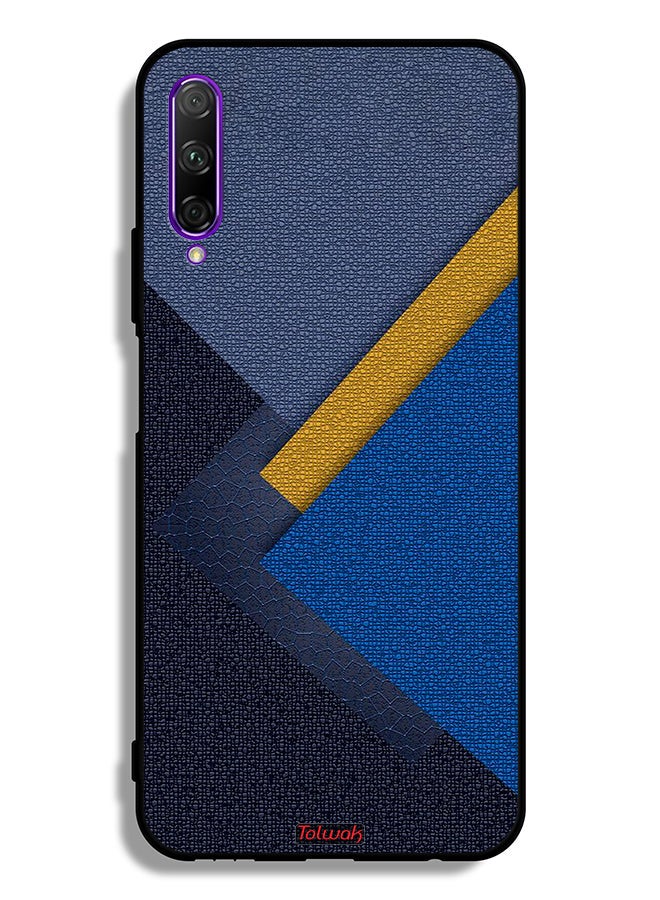 Tolwak Huawei Y9s Protective Case Cover Triangles Leather Shades Pattern - Image 2