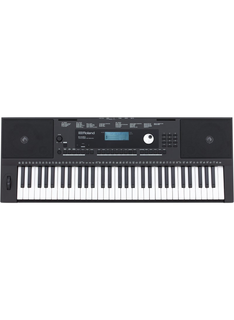 Roland E-X20 61-Key Arranger Keyboard – 647 Tones, 253 Styles, 140 Songs, USB MIDI, and Built-in Speakers  - Image 1