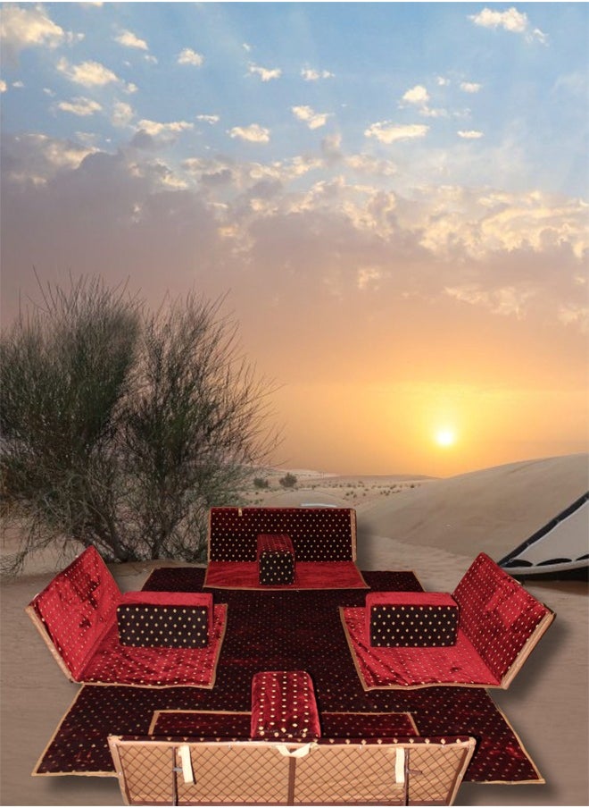 Ground camping mattress set with four mattresses and chairs made of high-quality fabric - red - 120x110x25 cm - pzsku/Z6F9FE9660D2068F8D915Z/45/_/1726575473/85f7237a-0071-45bc-9044-ad807ea5fc43