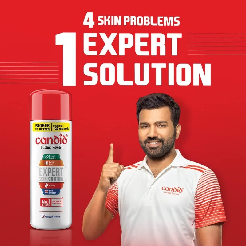 Candid Dusting Powder | Expert Skin Solution |Doctor's Prescribed No.1 Brand | Prevents Sweat Rash, Itching, Fungal Infection & Skin Irritation | Anti-fungal Powder | Clotrimazole | 120g | Pack of 3 - Image 2