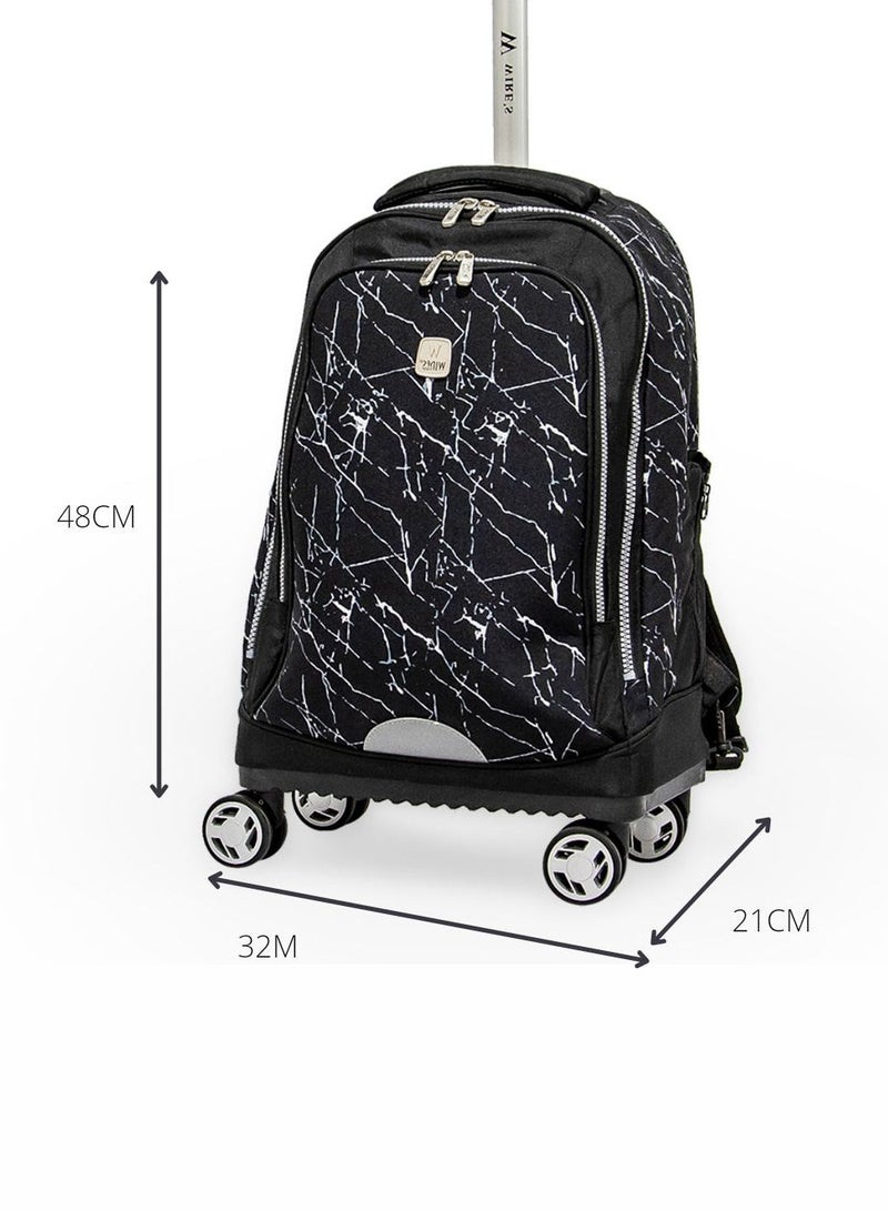 Wires Wires 3-Pieces Set 4-Wheels Trolley Kids School Backpack with Lunch Bag+ Pencil Case (Dimensions: 32x48x21cm)-Black Lightning - Image 4