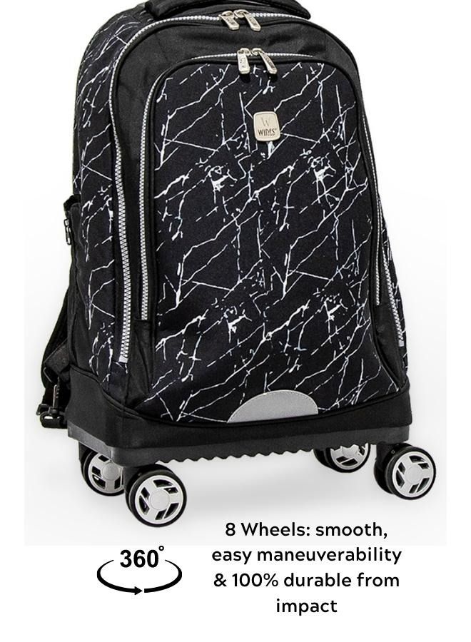 Wires Wires 3-Pieces Set 4-Wheels Trolley Kids School Backpack with Lunch Bag+ Pencil Case (Dimensions: 32x48x21cm)-Black Lightning - Image 3