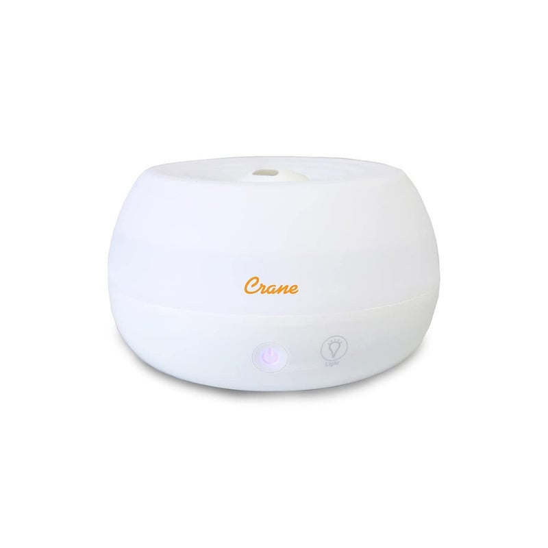 Crane Portable Ultrasonic Travel Humidifier & Aroma Diffuser â€“ 0.2 Gallon Cool Mist, No Filter Required, Optional Essential Oil Tray, Whisper-Quiet for Babies, Travel, & Small Rooms (White) - Image 1