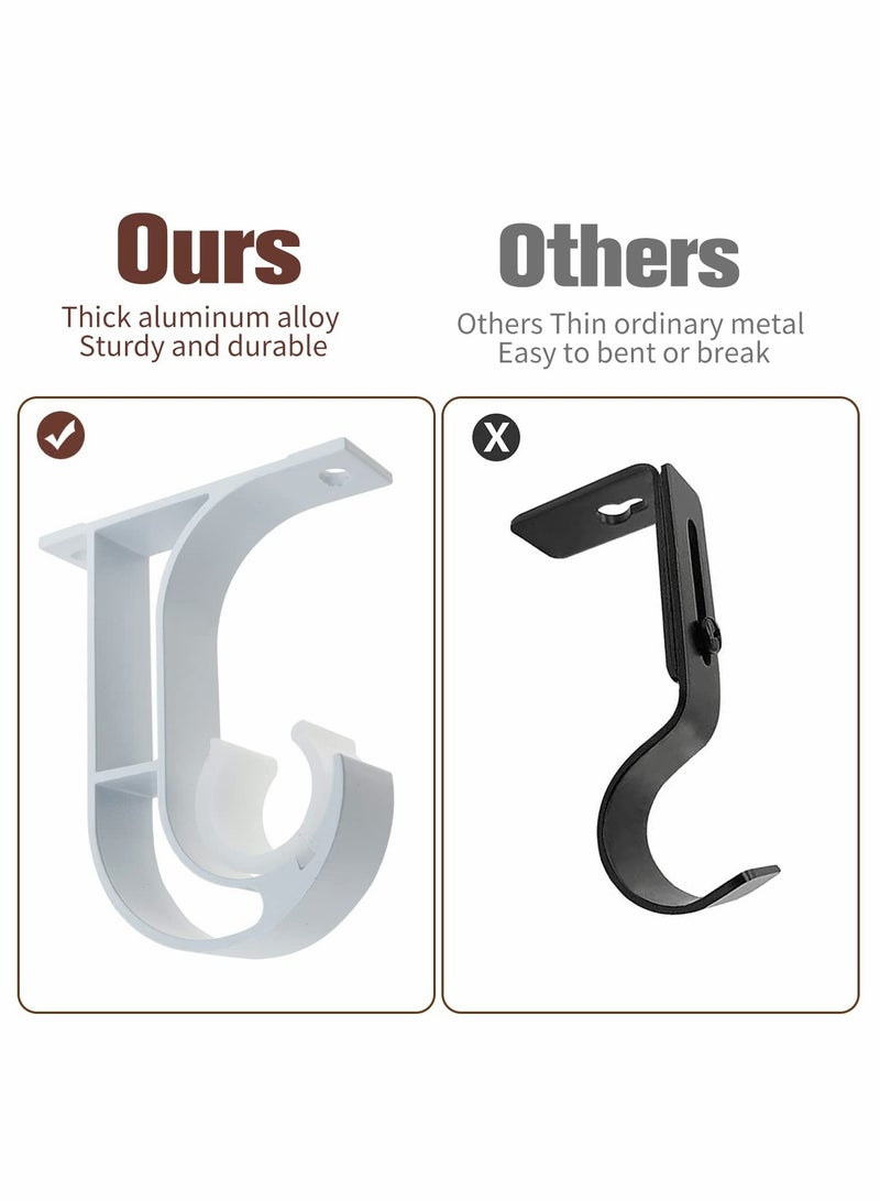 ستارة 4 قطع حامل قضيب تركيب سقفي حامل قضيب من سبائك الألومنيوم لحامل الخزانة مع مشبك بلاستيكي - Image 3