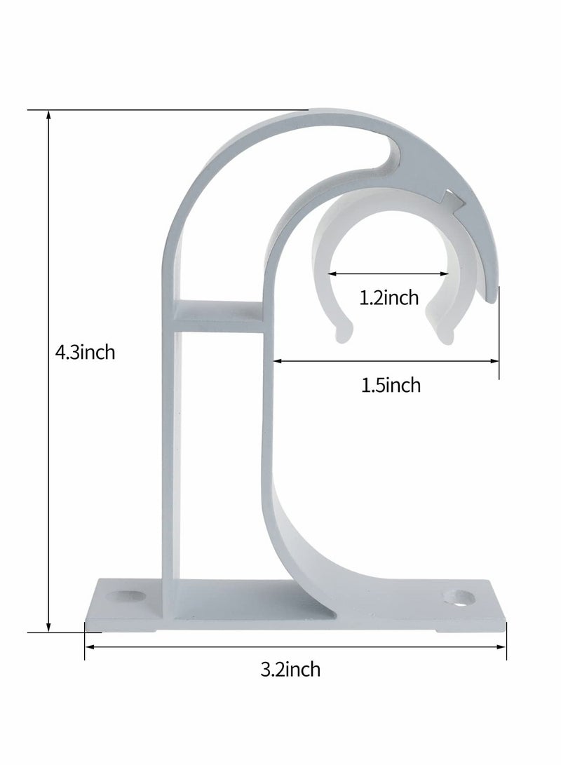 ستارة 4 قطع حامل قضيب تركيب سقفي حامل قضيب من سبائك الألومنيوم لحامل الخزانة مع مشبك بلاستيكي - Image 5