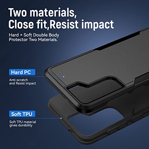 Warsia for Samsung Galaxy S21 Case, with HD Screen Protector [Military Grade Drop Tested] Heavy-Duty Tough Rugged Shockproof Protective Case for S21, Black - Image 5