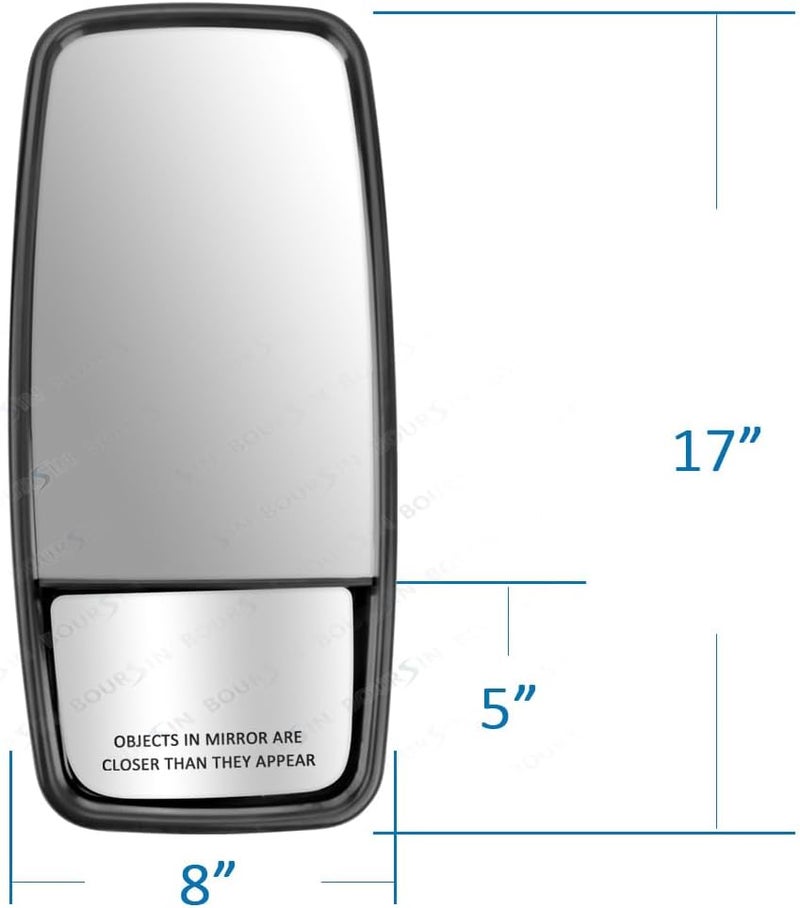 Boursin Outside View Door Mirror For ISUZU NPR NPR-HD NQR NRR GMC Chevrolet W3500 W4500 W5500 Truck 2008-2023 Black Passenger Side - Image 4