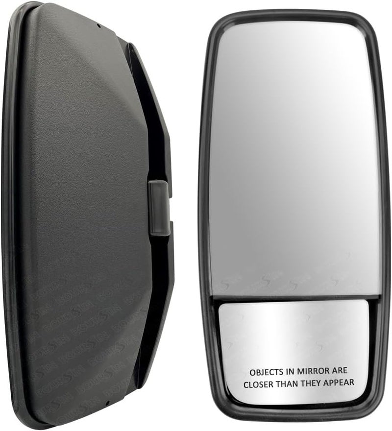 Boursin Outside View Door Mirror For ISUZU NPR NPR-HD NQR NRR GMC Chevrolet W3500 W4500 W5500 Truck 2008-2023 Black Passenger Side - Image 1