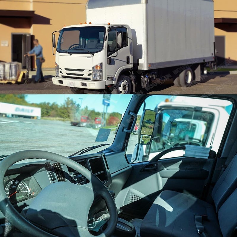 Boursin Outside View Door Mirror For ISUZU NPR NPR-HD NQR NRR GMC Chevrolet W3500 W4500 W5500 Truck 2008-2023 Black Passenger Side - Image 2