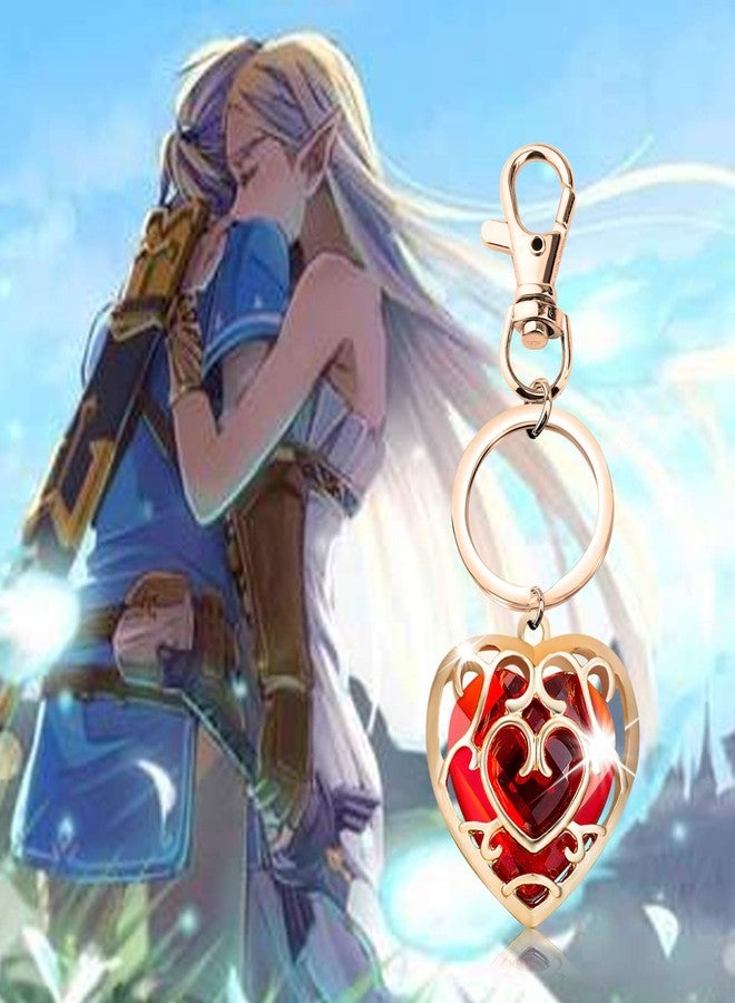FAADBUK Cosplay Jewelry Skyward Sword Heart Sapphire Ruby Necklace Gamer Fans Gifts (Ruby Keychain) - Image 5