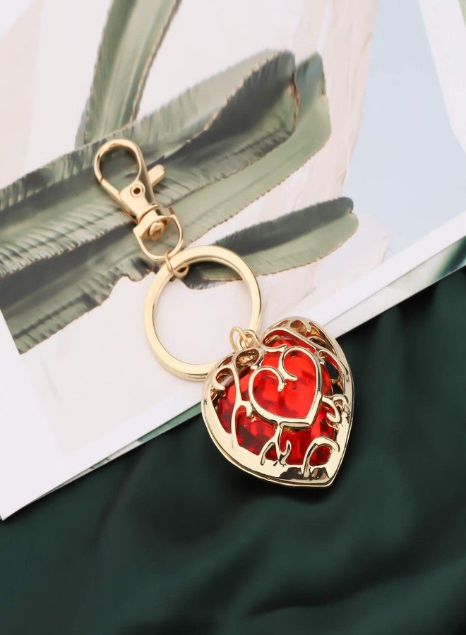 FAADBUK Cosplay Jewelry Skyward Sword Heart Sapphire Ruby Necklace Gamer Fans Gifts (Ruby Keychain) - Image 3