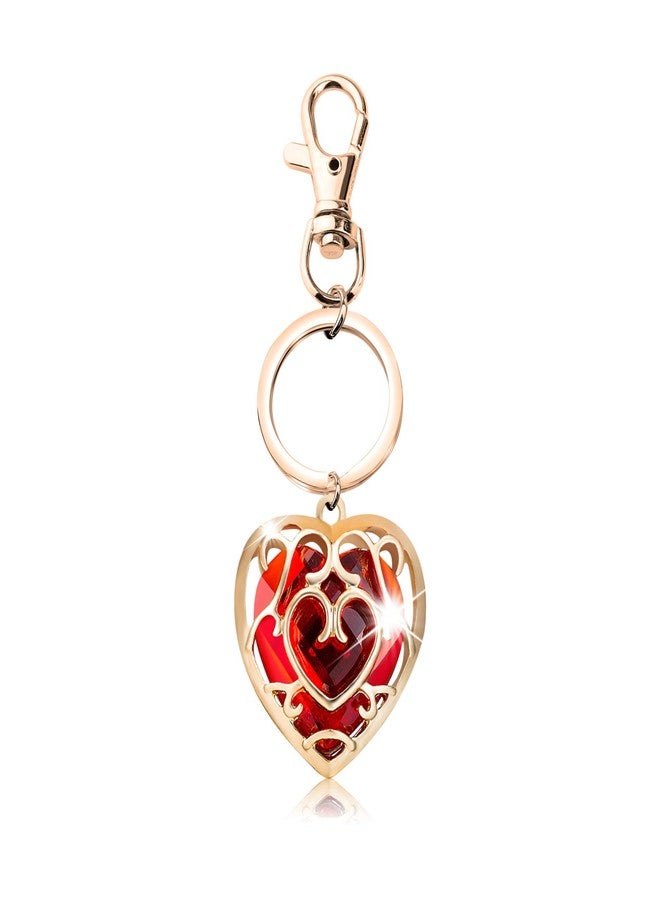 FAADBUK Cosplay Jewelry Skyward Sword Heart Sapphire Ruby Necklace Gamer Fans Gifts (Ruby Keychain) - Image 1