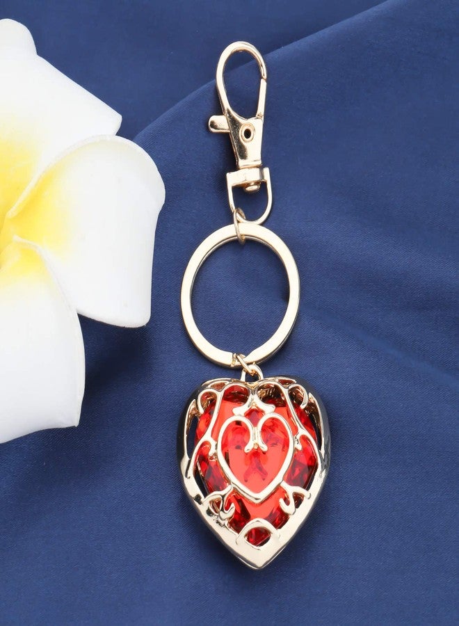 FAADBUK Cosplay Jewelry Skyward Sword Heart Sapphire Ruby Necklace Gamer Fans Gifts (Ruby Keychain) - Image 4