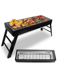 VIO Barbecue Grill Stainless Steel Charcoal Grill Foldable Durable Outdoor Household Camping BBQ Smoker for Outdoor Cooking Picnic Patio Backyard Camping Ramadan Get Together  Medium 60 X 25 X 30 CM  - Image 2