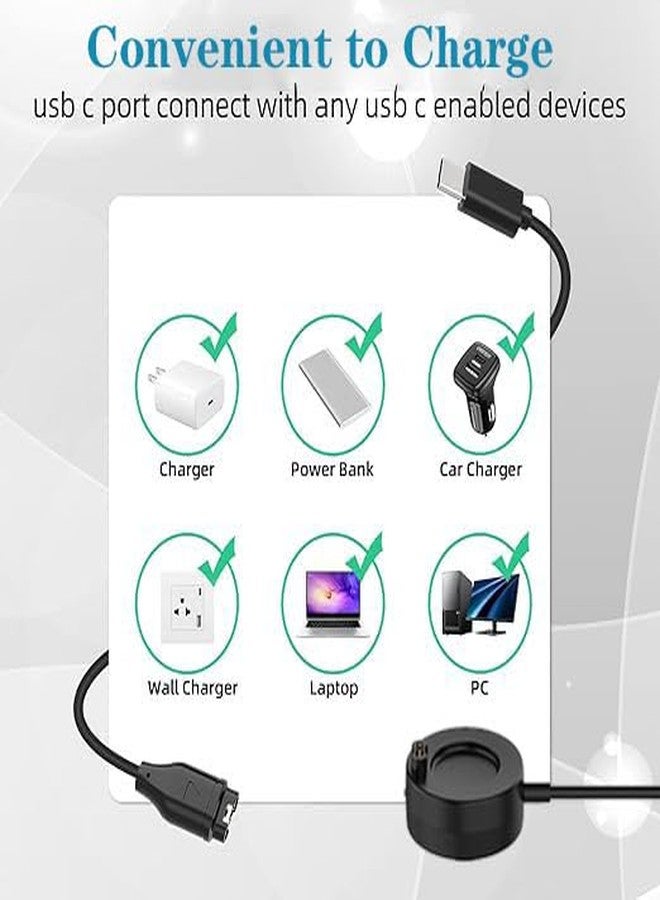 Xininyia [2-Pack] Type C Chargers Compatible for Garmin Venu 4 41mm/45mm, UCB-C Charging Cable & Dock & Port Protector - Image 5