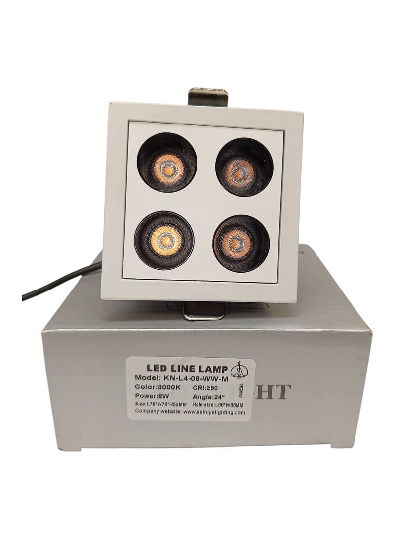 أضواء الصالحية 4Heads LED Spot Light KN-L4-08 8W  Warm White (3000K)  - Image 1