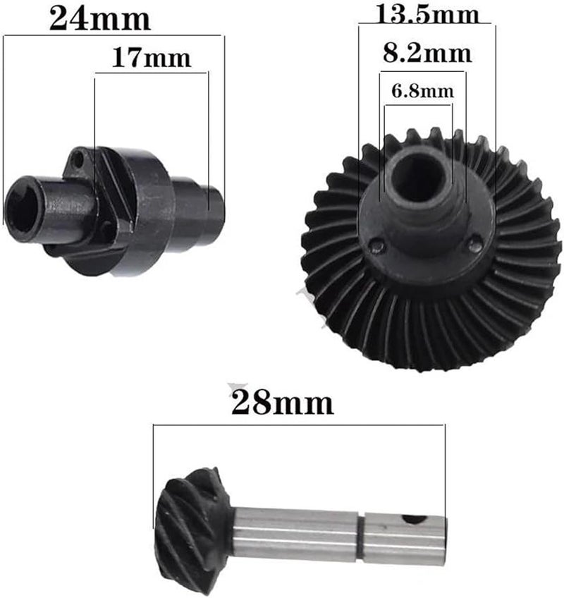 محور SCX10 Capra 1 10 زاحف صخور RC قفل محور البوابة تروس مخروطية 8T 24T - Image 3