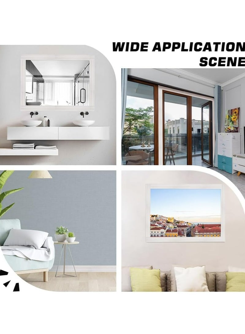CMGTYYD 90.5 x 3.14in Peel and Stick Wallpaper Border, White Self-Adhesive Flexible 3D Crown Molding and Baseboard Trim, Foam Mirror Wall Edging for Home Hotel DIY Decoration - Image 3