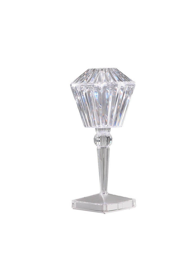KUYING Creative Crystal Table Lamp Network Red Lotus Diamond Atmosphere Bedside Light Romantic Charging Rose Night Light  - Image 1