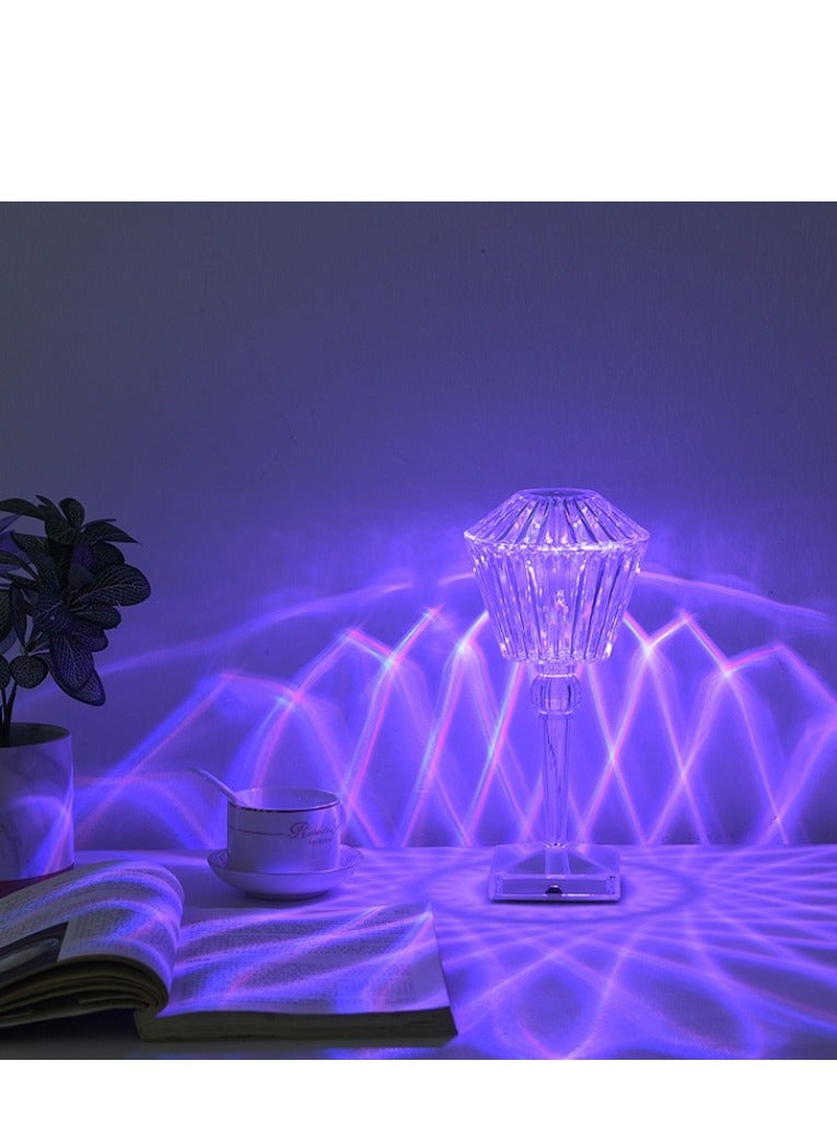 KUYING Creative Crystal Table Lamp Network Red Lotus Diamond Atmosphere Bedside Light Romantic Charging Rose Night Light  - Image 2