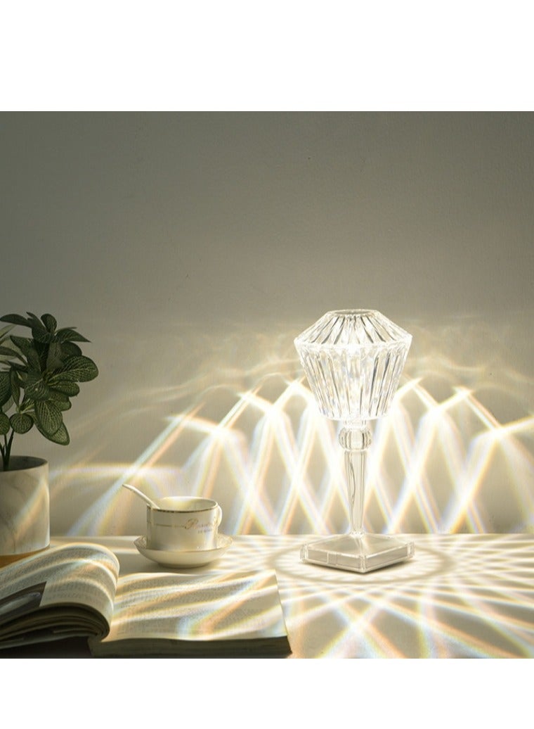 KUYING Creative Crystal Table Lamp Network Red Lotus Diamond Atmosphere Bedside Light Romantic Charging Rose Night Light  - Image 3