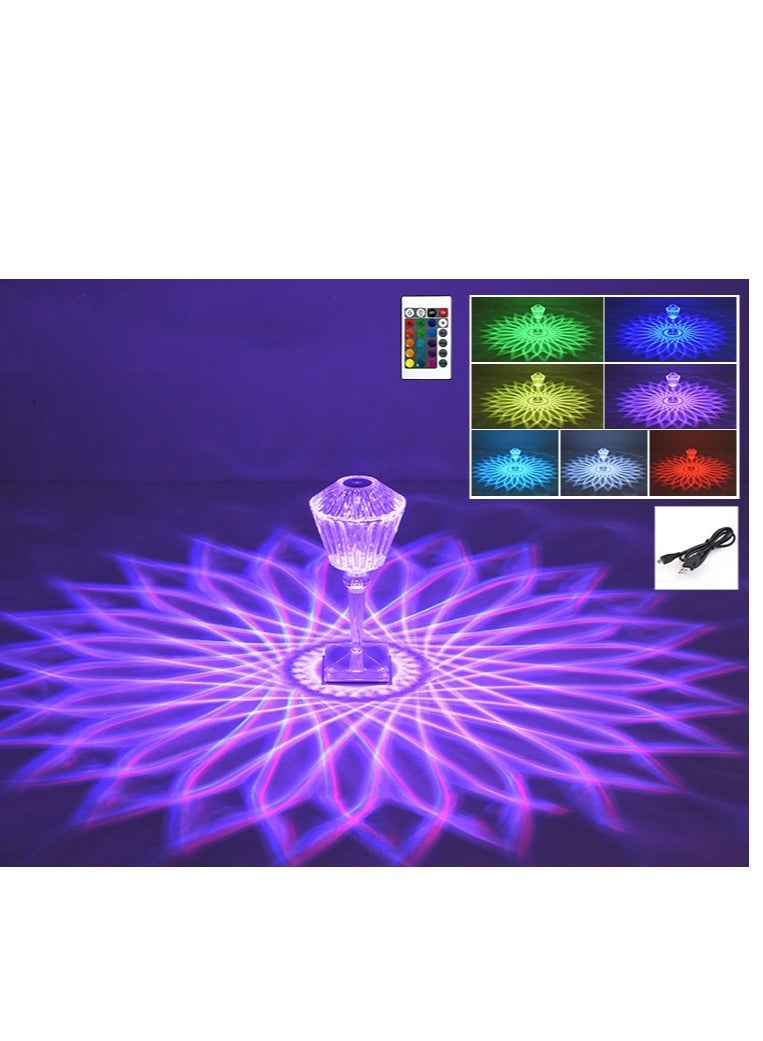 KUYING Creative Crystal Table Lamp Network Red Lotus Diamond Atmosphere Bedside Light Romantic Charging Rose Night Light  - Image 4