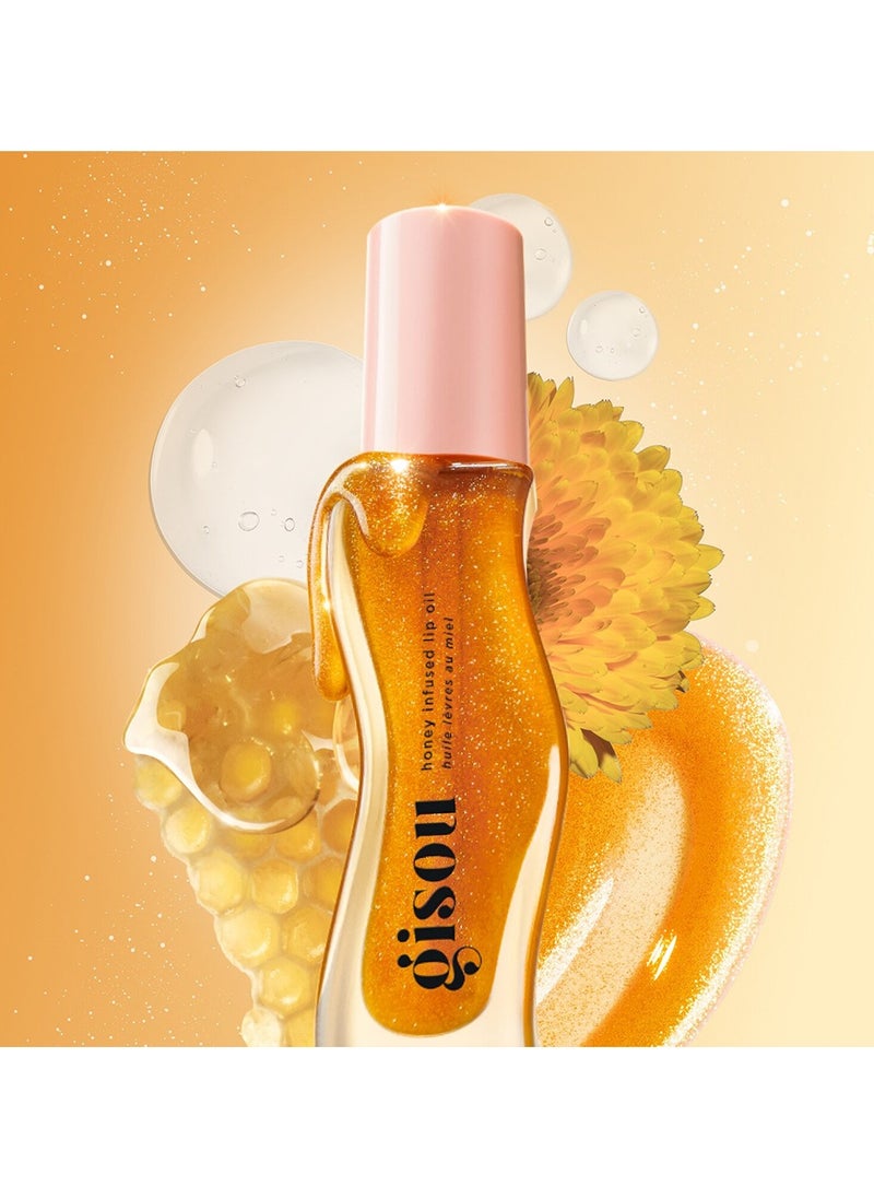 Gisou Gisou Honey Rich Lip Gloss Oil in Gold Shimmer 8ml  - Image 2