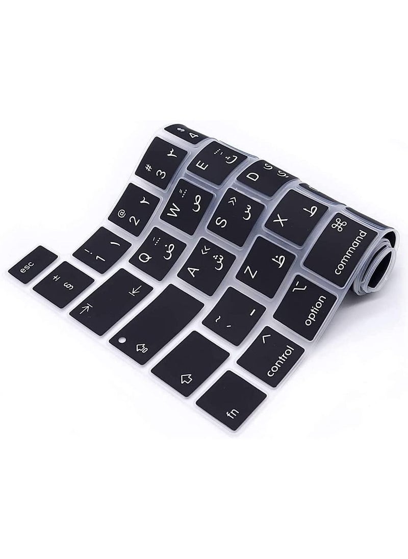 AMM - UK Layout Arabic English Protective Keyboard Cover For MacBook New Pro 13 and 16-Inch Black - Image 1