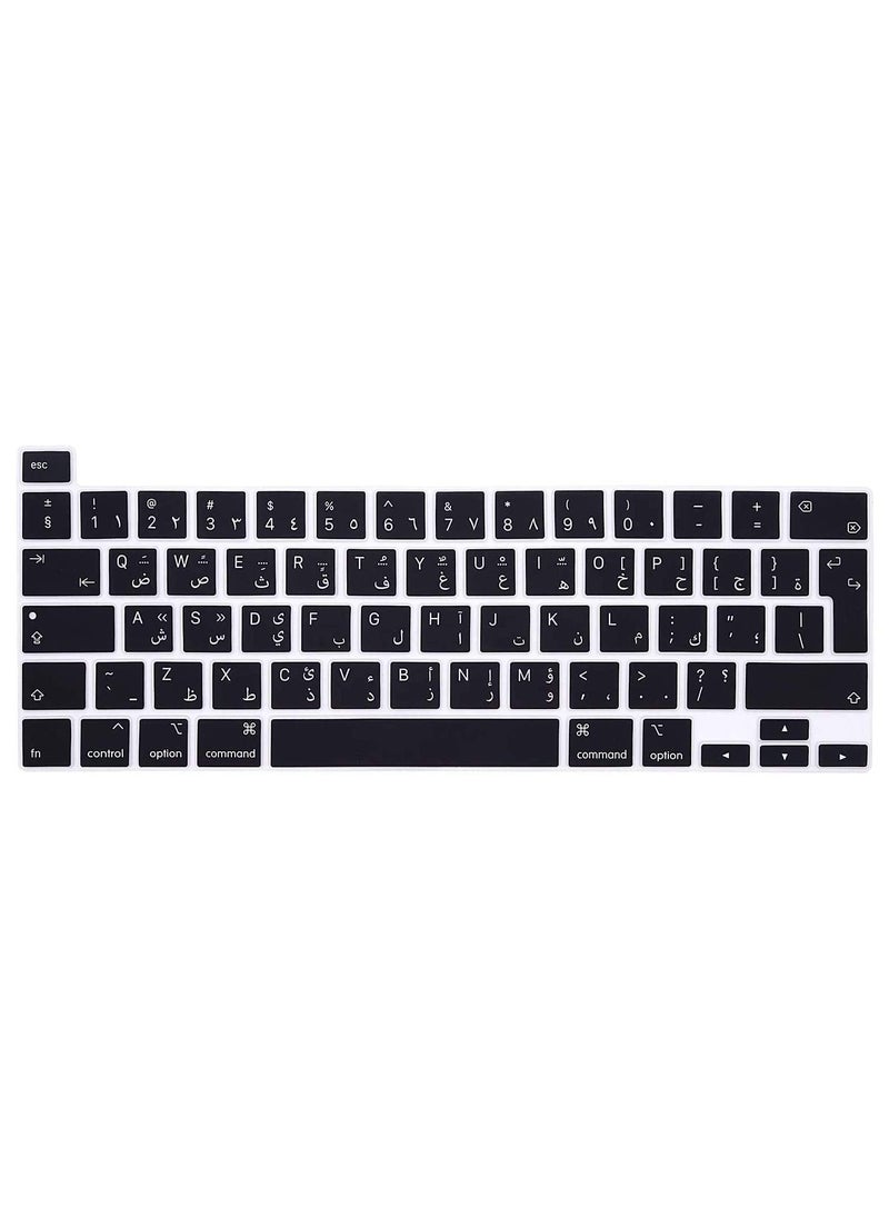 AMM - UK Layout Arabic English Protective Keyboard Cover For MacBook New Pro 13 and 16-Inch Black - Image 1