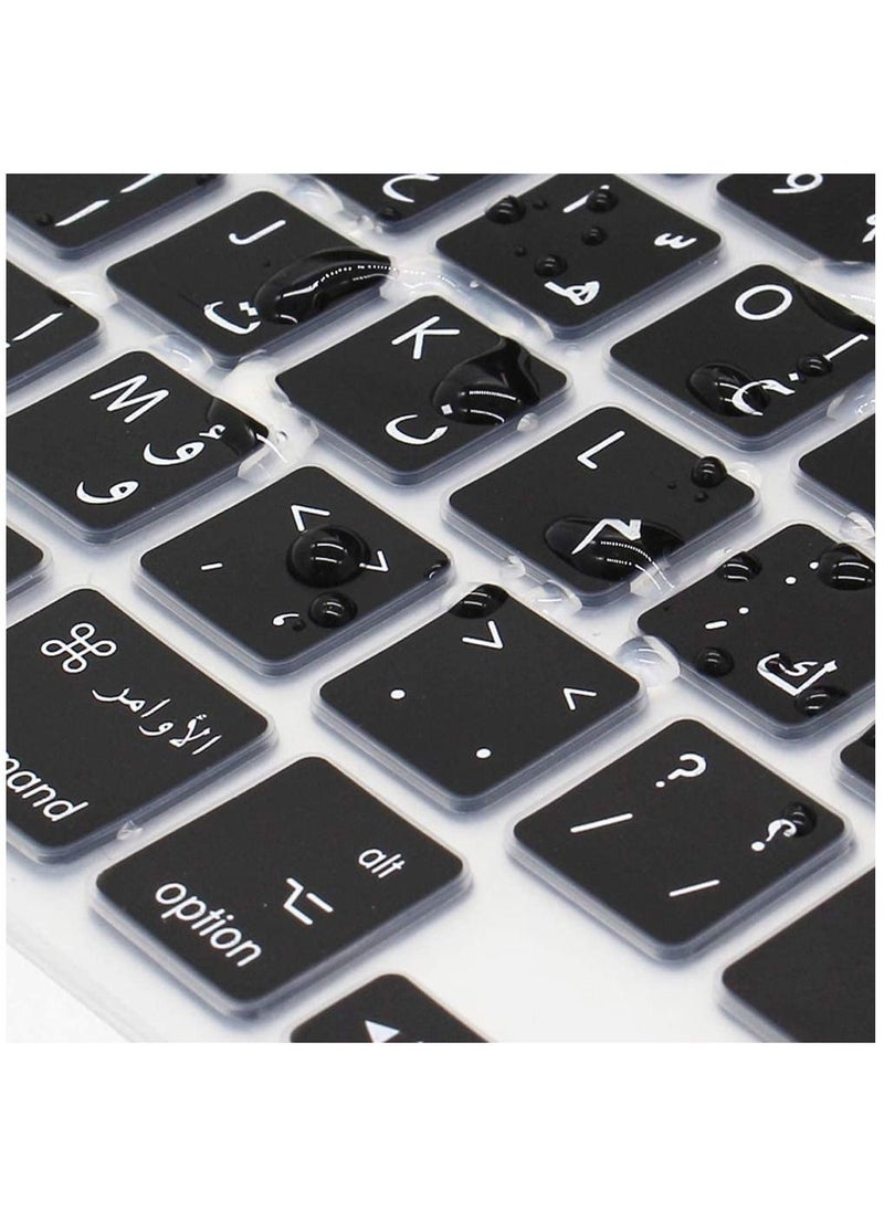 AMM - UK Layout Arabic English Protective Keyboard Cover For MacBook New Pro 13 and 16-Inch Black - Image 1
