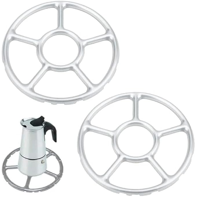 SWIUKPHE Alloy MultiFunction Gas Ring Reducer Universal Hob Ceramic Pan Supports Alloy MultiFunction Trivets Stove Top Gas Ring Reducer For Cooker Heat Simmer Coffee Pots 2 Pcs - Image 2