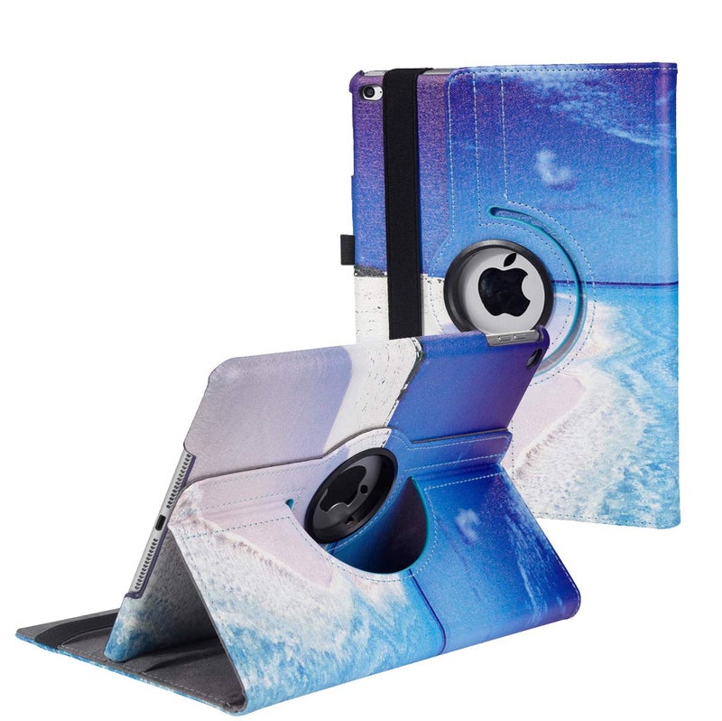 LXS New Case for iPad 9.7 inch 2018 2017/ iPad Air 2 Case - 360 Degree Rotating Stand Protective Cover Smart Case with Auto Sleep/Wake for Apple iPad 5th/6th Generation (Blue Ocean) - Image 1
