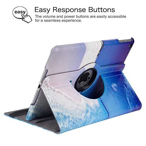 LXS New Case for iPad 9.7 inch 2018 2017/ iPad Air 2 Case - 360 Degree Rotating Stand Protective Cover Smart Case with Auto Sleep/Wake for Apple iPad 5th/6th Generation (Blue Ocean) - Image 5