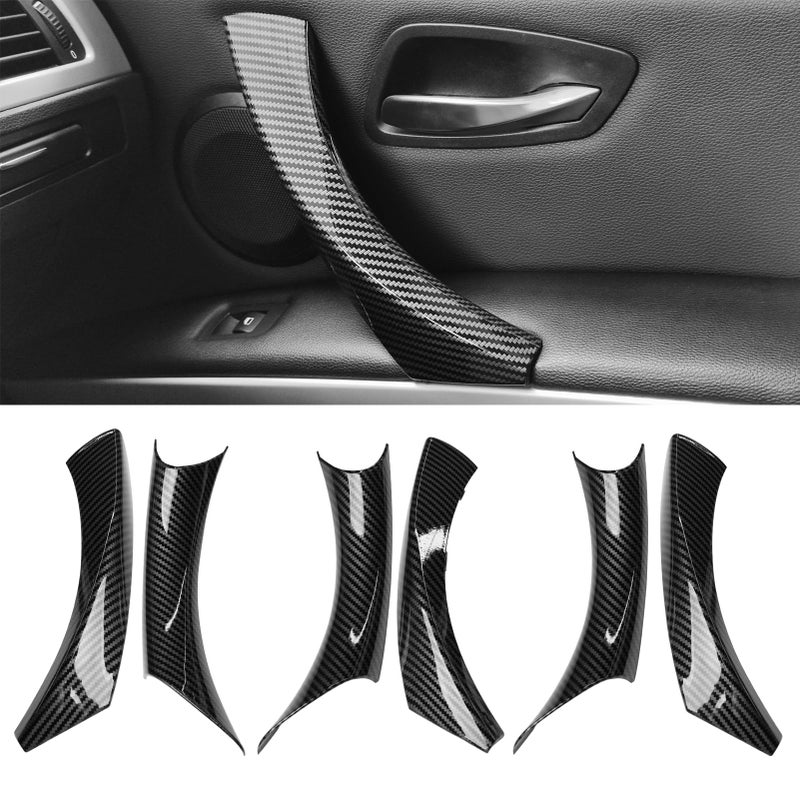 Jaronx Compatible with BMW 3 Series E90E91 Door Handle Covers 6PCS Door Pull Handle Cover for BMW 325i 328i 335i 330i 20062011 for Left and Right Passenger Side Carbon Fiber Pattern - Image 2