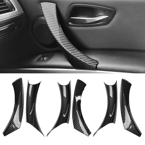 Jaronx Compatible with BMW 3 Series E90E91 Door Handle Covers 6PCS Door Pull Handle Cover for BMW 325i 328i 335i 330i 20062011 for Left and Right Passenger Side Carbon Fiber Pattern - Image 1