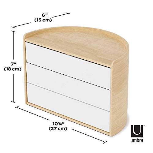 Umbra Moona Jewelry Box, White/Natural - Image 3