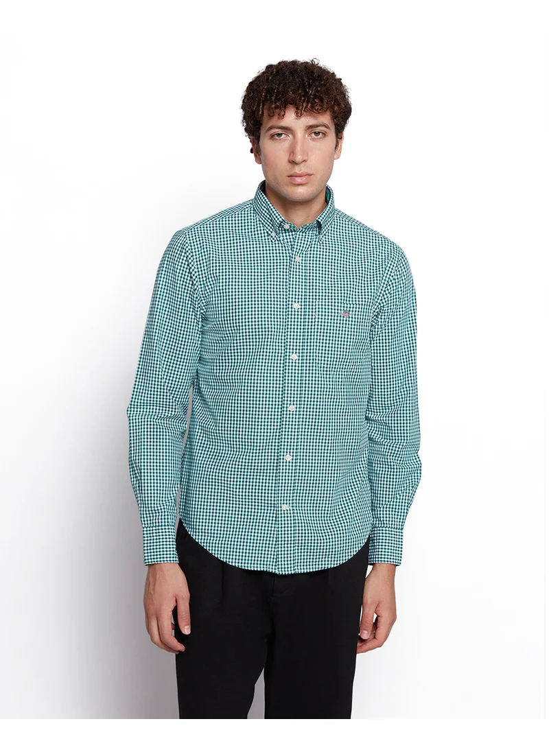 غانت Gant Men’S Regular Fit Gingham Check Poplin Cotton Shirt
