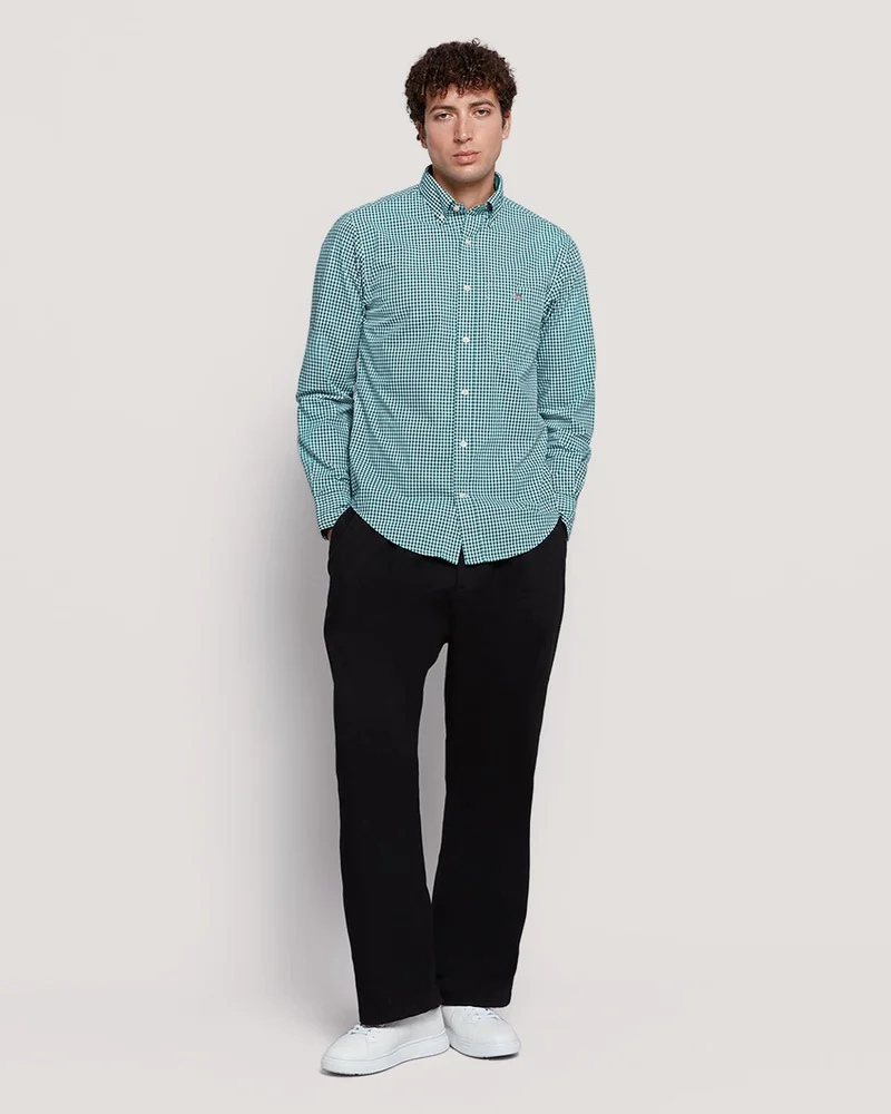 GANT  Gant Men’S Regular Fit Gingham Check Poplin Cotton Shirt for Men | Best Price UAE
