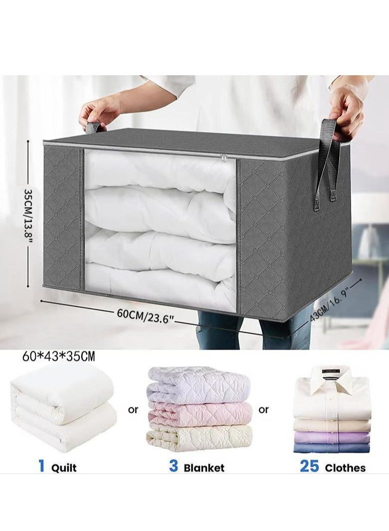 MIXDE 6-Piece Clothes Storage Bags, Foldable Blanket Storage Bags, Closet Organizers Storage Containers Storage Bins for Bedroom  - Image 4