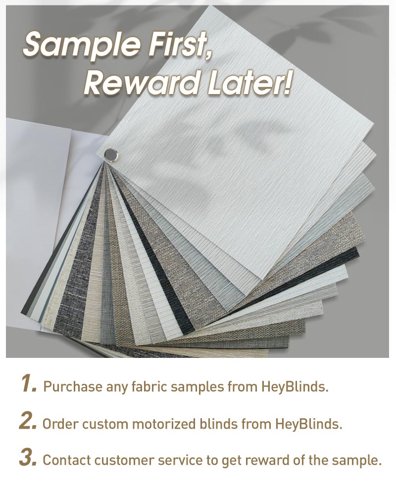 HeyBlinds Motorized Blinds with Remote, Blackout Smart Blinds, Automatic Shades for Windows, Electric Window Coverings(Blackout Roller Shades Fabric Samples Multicolor) - Image 2