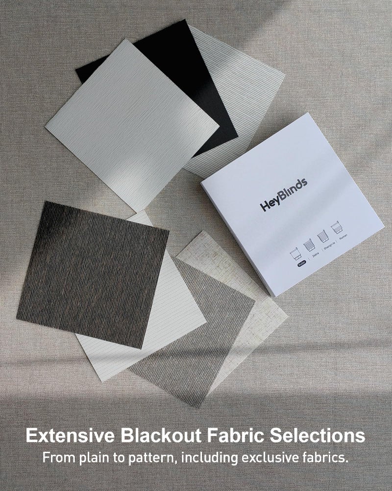 HeyBlinds Motorized Blinds with Remote, Blackout Smart Blinds, Automatic Shades for Windows, Electric Window Coverings(Blackout Roller Shades Fabric Samples Multicolor) - Image 3