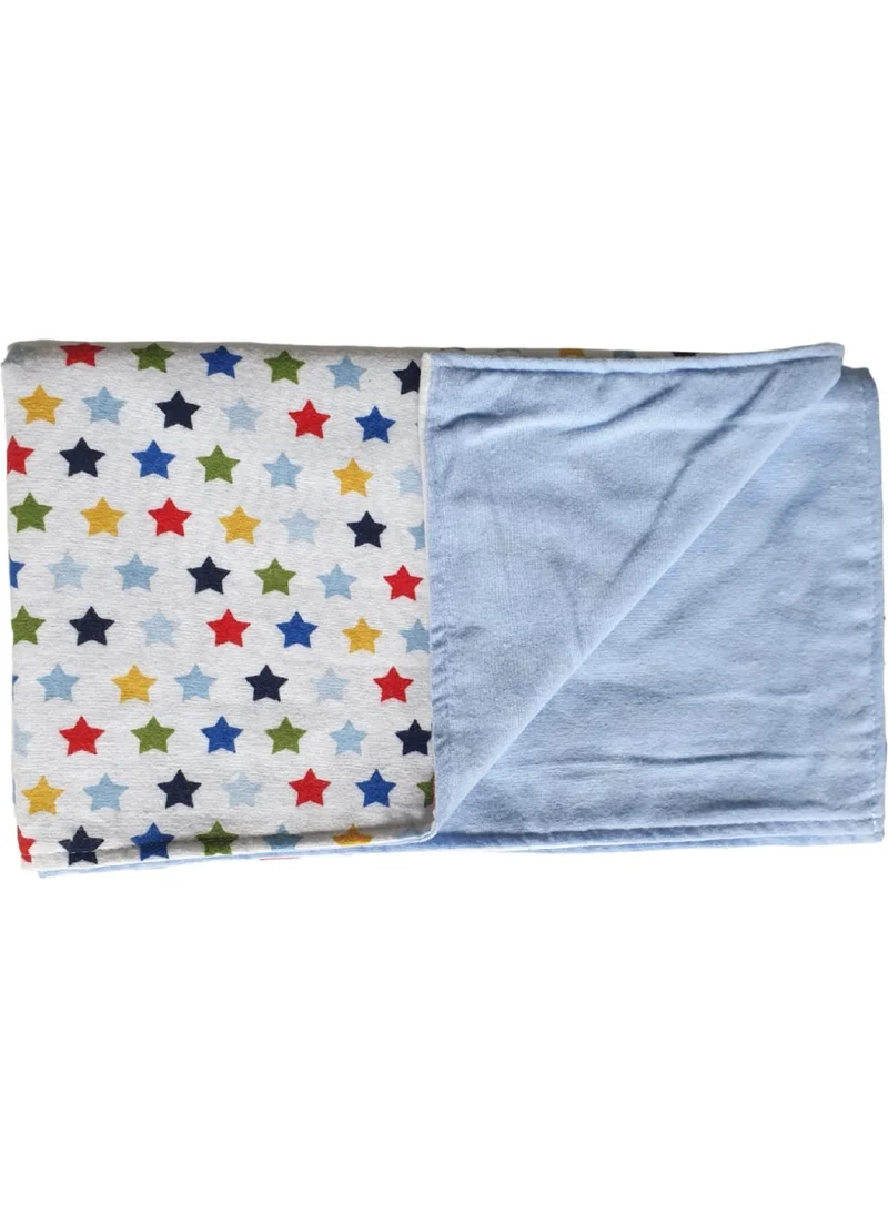 Aysalife Home Tekstil Aysalife Home Textile 100% Organic Cotton Flannel Baby Blanket Size 80 x 90 Star Pattern
