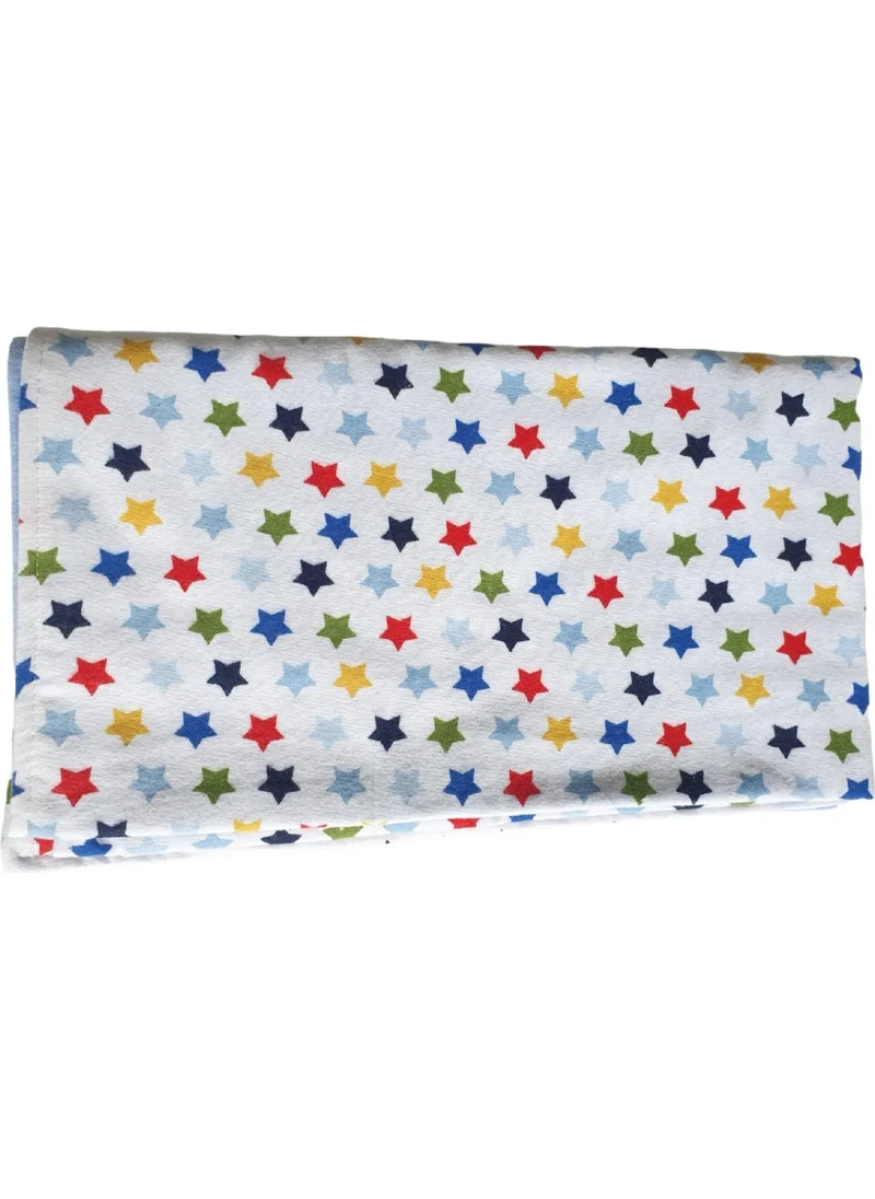 Aysalife Home Tekstil Aysalife Home Textile 100% Organic Cotton Flannel Baby Blanket Size 80 x 90 Star Pattern