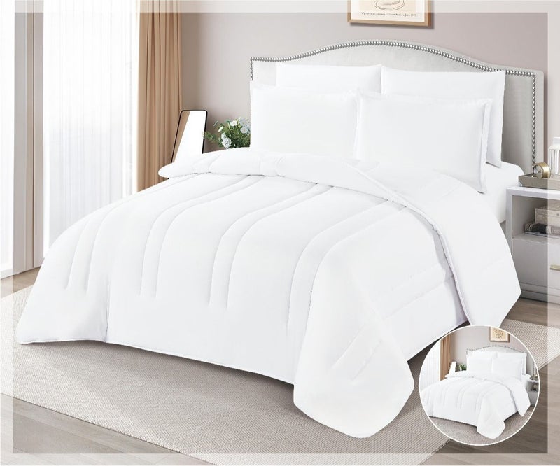Microfiber double bedsheet set, 6 pieces, with a calm design and soft texture.