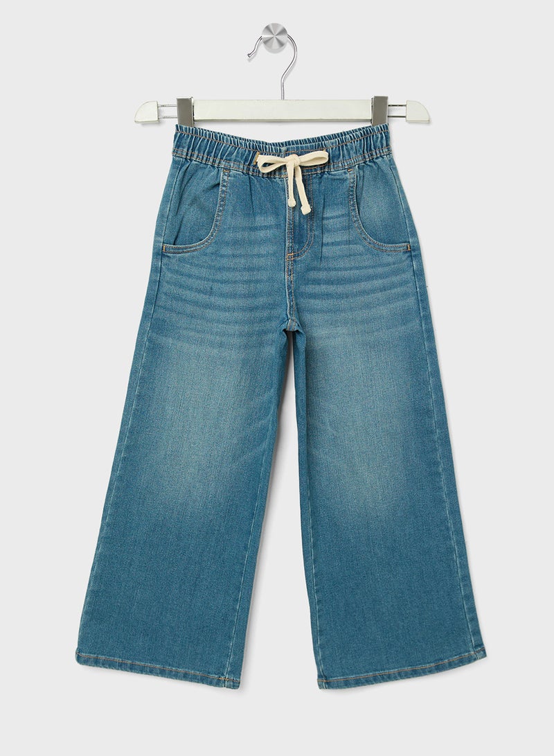 ريبلز مع نمشي جينز بناتي واسع الساق من الدنيم - Image 1