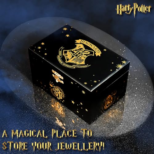 Harry Potter Gifts Musical Jewelry Box for Girls with Spinning Hogwarts Crest Mirror WindUp Key Music Jewelry Organizer - Image 3
