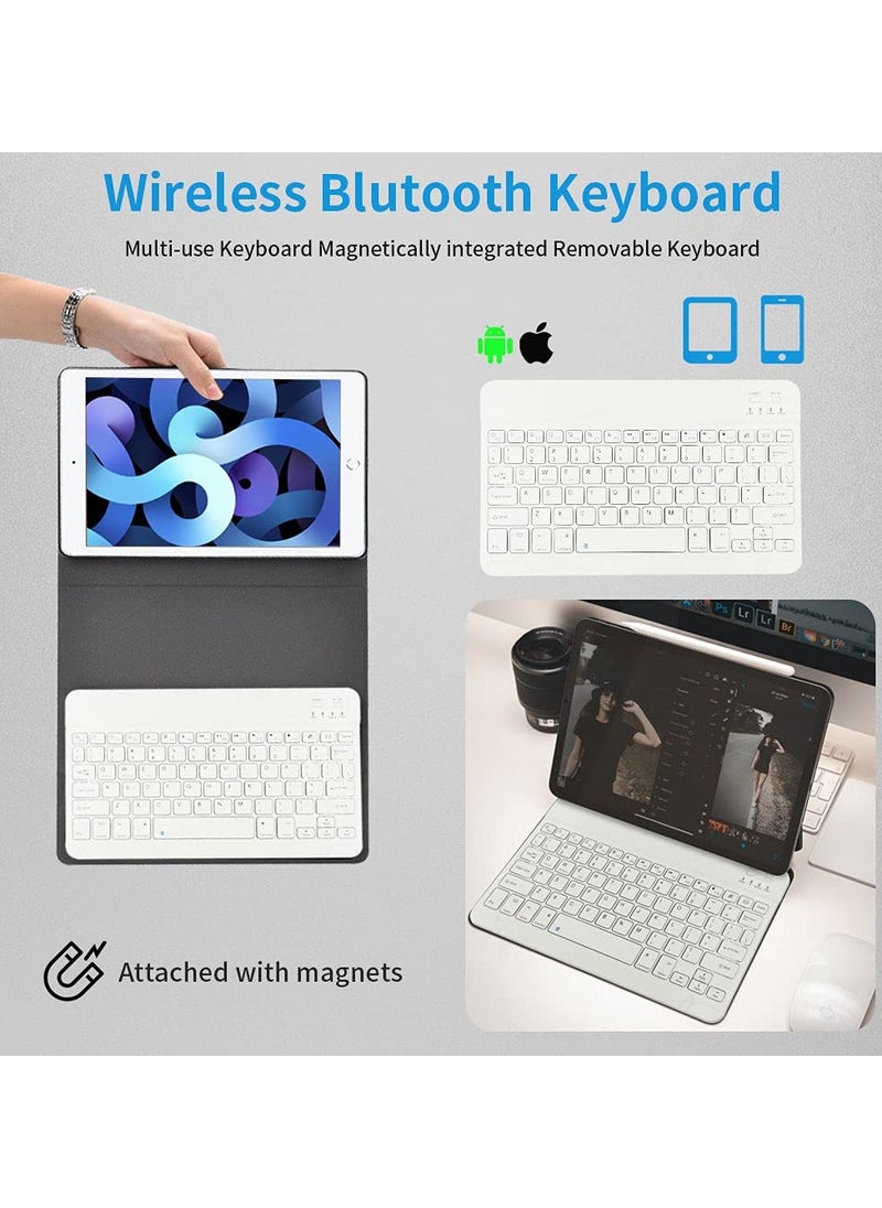 INFOSUN INFOSUN for iPad Pro 11 Keyboard Case 2022 2021 2020 2018, Slim Shell Lightweight Cover with Magnetically Detachable Wireless Keyboard for iPad Pro 11 Inch 4th 3rd 2nd 1st Gen - Light Blue  - Image 3