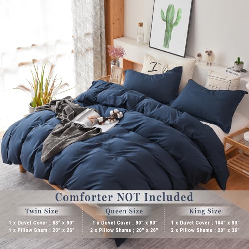Colourful Snail Duvet Cover 3 Piece Set, Ultra Soft Double Brushed Microfiber, Hidden Zipper Closure, Corner Ties, Wrinkle-Free, Fade-Resistant & Lightweight, Queen/Full, Navy(Comforter Not Included) - Image 3